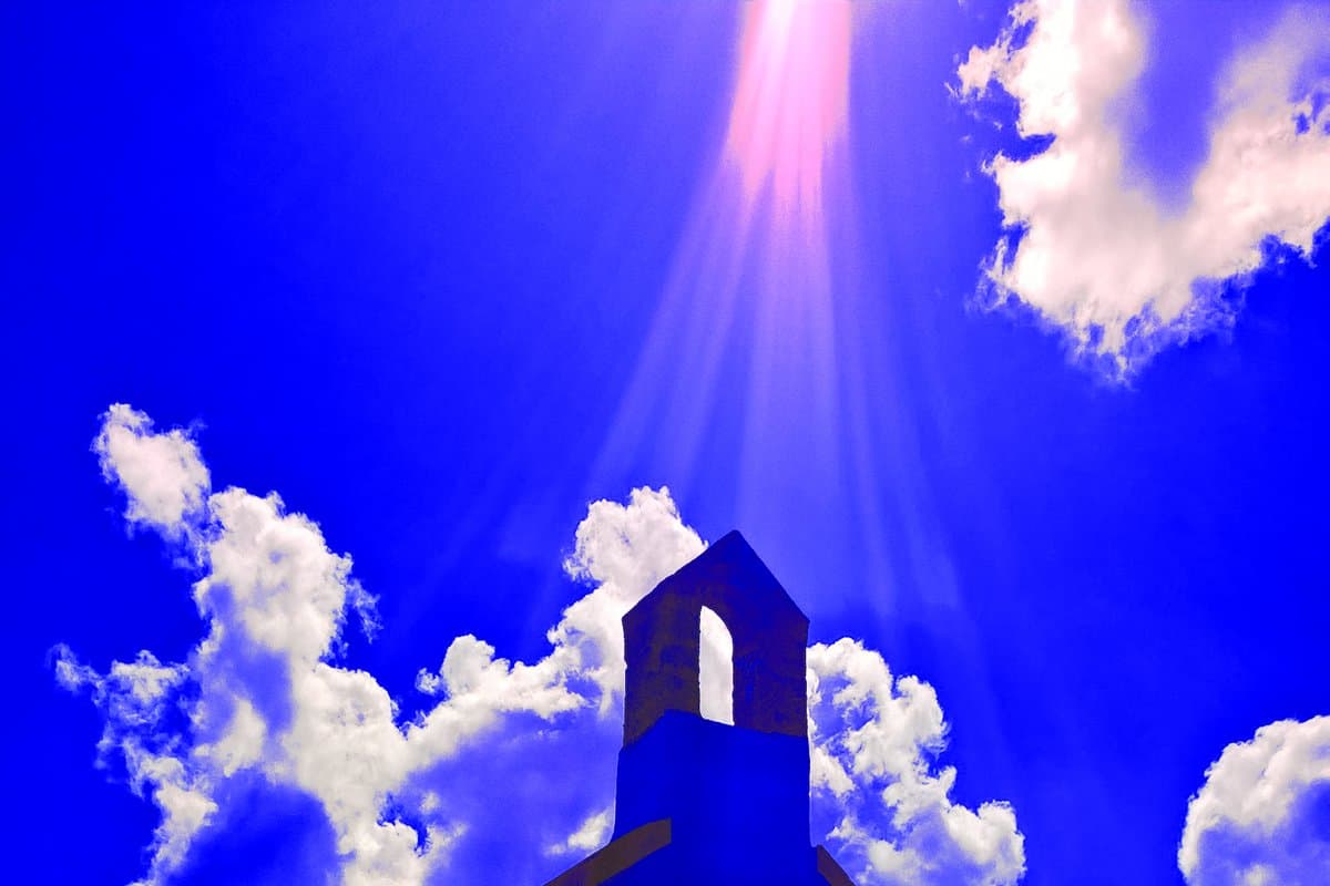 Sacred Logic HQ — a stone church bathed in sunlight in the west of Ireland